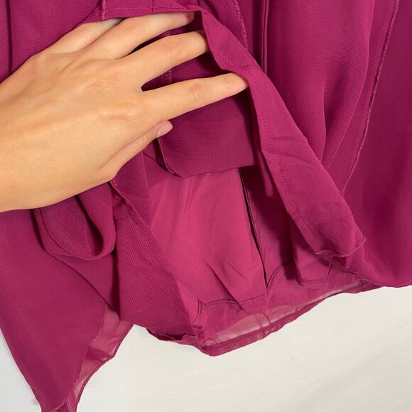 White Fox - Falling to Pieces Long Sleeve Mini Dress in Berry NWT - Picture 9 of 13